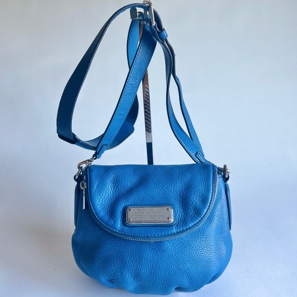 Marc Jacobs Blue Pebble Genuine Leather Crossbody Shoulder Bag - Picture 1 of 15